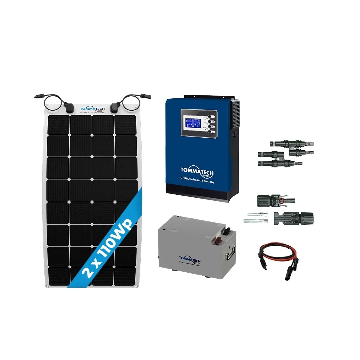 Tekne Paketi 2 Panel(110Wp) 1kWe Off-Grid(12V) Solar Paket